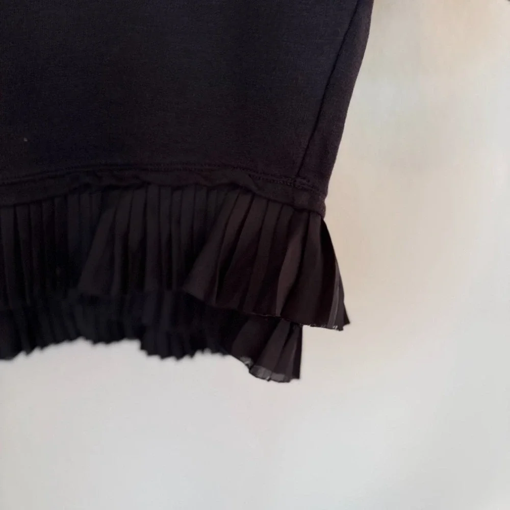 J.Crew Black‎ Pleated Hem Long Sleeve Top Sweatshirt Women's Size M